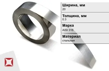 Лента нержавеющая монтажная 20х0,3 мм AISI 316 в Алматы