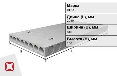 Облегчённые плиты перекрытия ПНО 21-6,4-8 2080x640x160 мм в Алматы