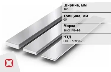 Полоса нержавеющая перфорированная 180х65 мм 18Х11МНФБ ГОСТ 18968-73 в Алматы