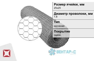 Сетка Манье двойного кручения 1,8x25х25 в Алматы