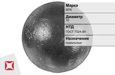 Шары стальные для мельниц М76 70 мм ГОСТ 7524-89 в Алматы