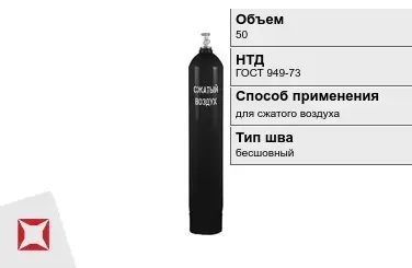 Стальной баллон УЗГПО 50 л для сжатого воздуха бесшовный в Алматы